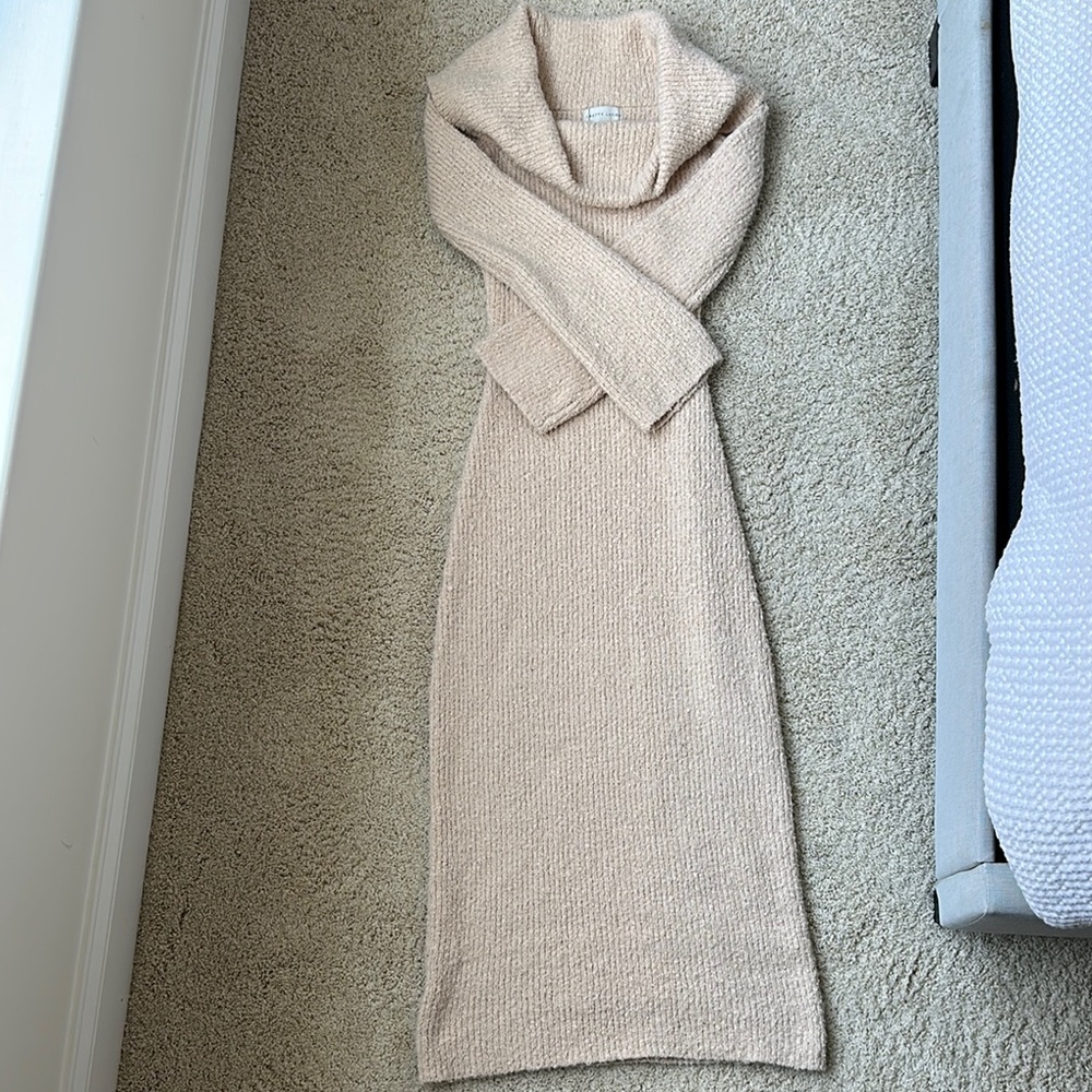 PRETTY LAVISH IS Cozy Cream Women's Sweater Dress